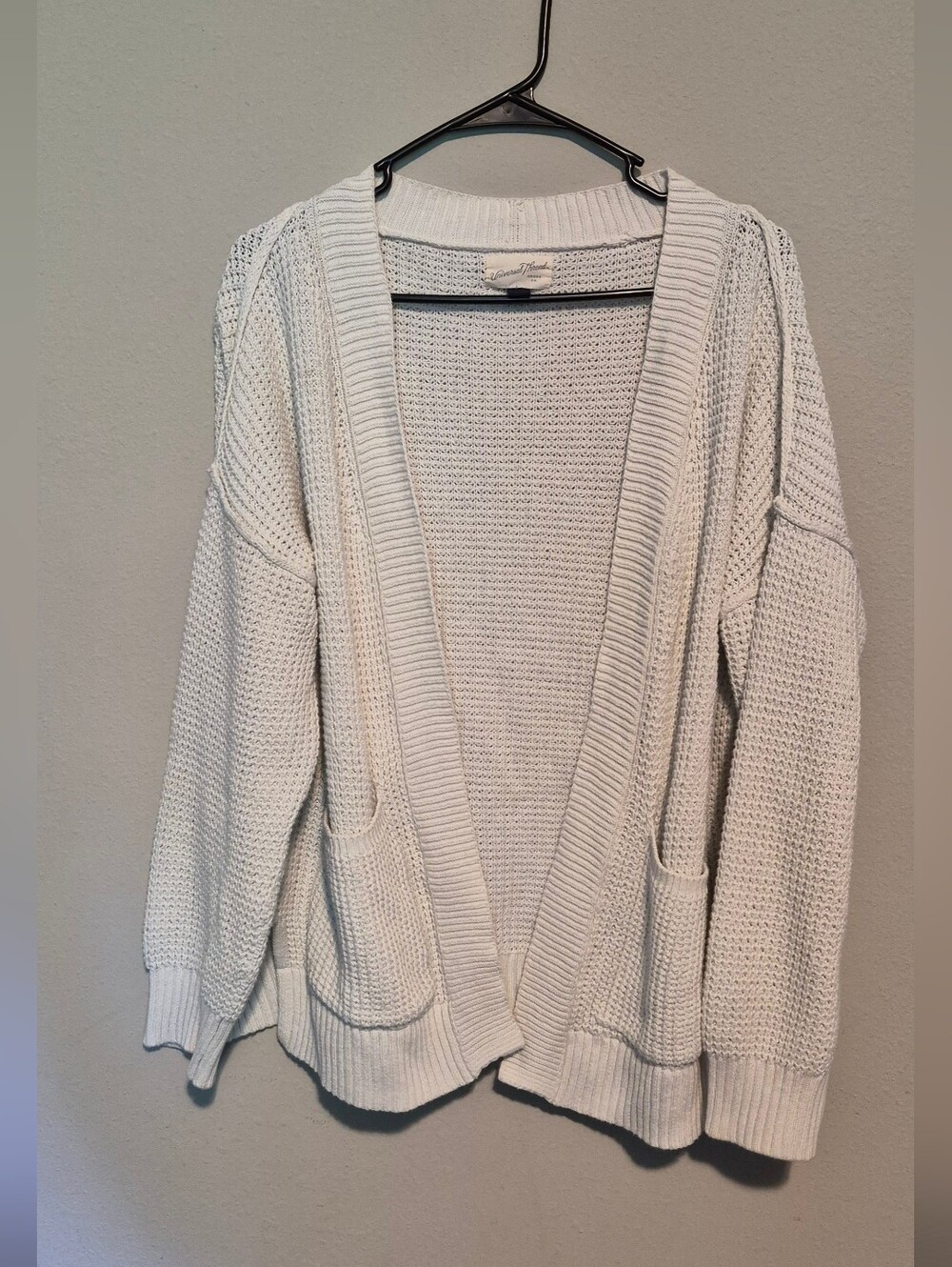 Oversize Waffle Knit Cardigan Sweater